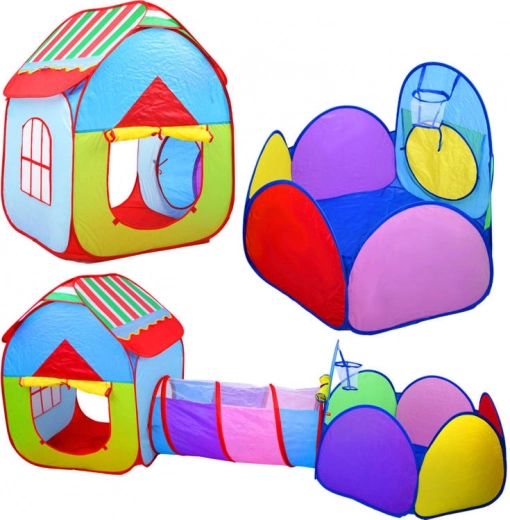 Kinderzelt 3-in-1 mit Tunnel und Spielgehege