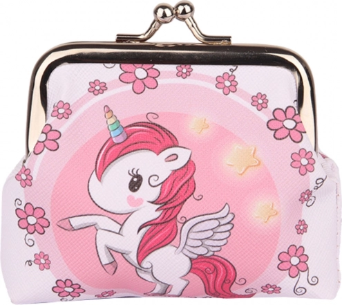 Kinder-Geldbörse mit Einhorn und Blumen 10x9 cm