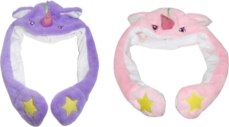 Plüsch-Kinder-Mütze Einhorn mit beweglichen Ohren