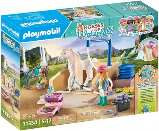 Playmobil Horses of Waterfall: Isabella und die Stute Lioness mit Pferdewaschanlage