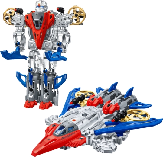 Zwei Spielzeuge in einem: Roboter und Jet