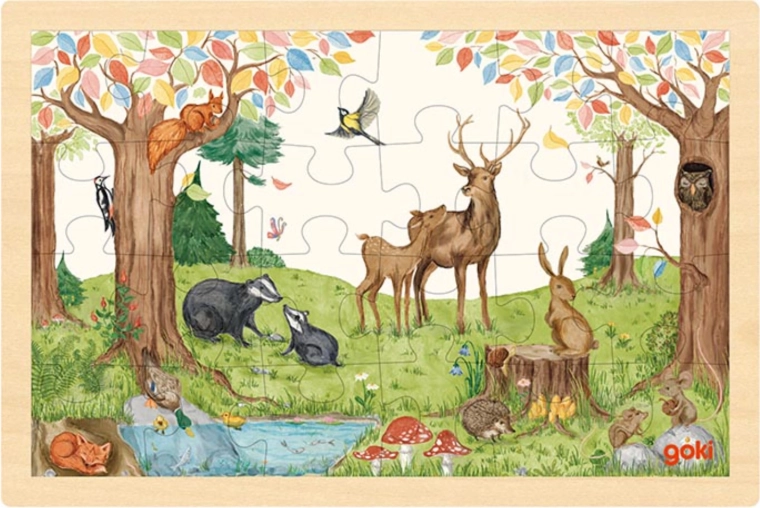 Goki Holzpuzzle Waldtiere 24 Teile