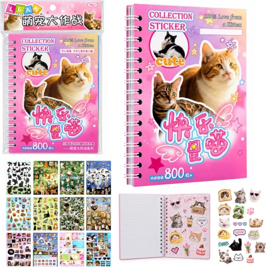 Stickerheft mit Katzen-Memes und 800 Stickern