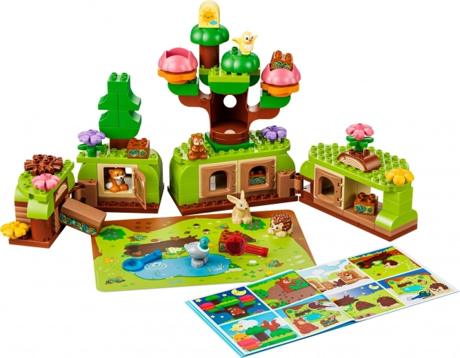 Waldwelt zum Bauen: 2 Bäume und 6 Tiere
