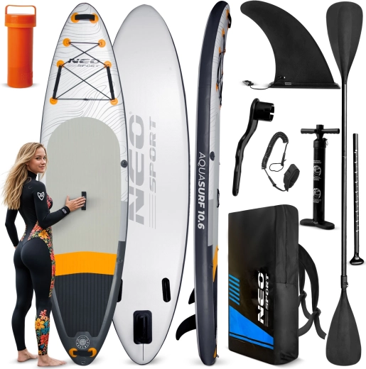 Neo-Sport Aquasurf 10’6 aufblasbares Paddleboard (SUP) 320 × 84 × 15 cm – Set mit Zubehör