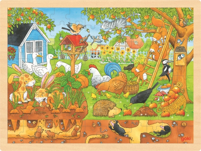 Goki Holzpuzzle Unser Gartenecke 96 Teile