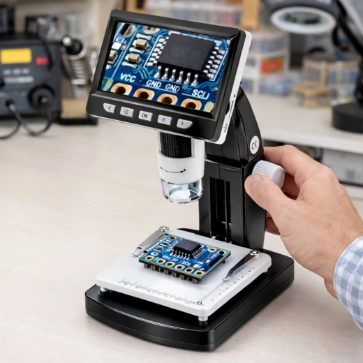 Vergrößerung bis 1000× und präziser manueller Fokus