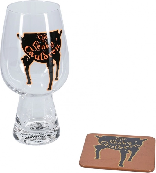 Set aus Glas und Untersetzer Leaky Cauldron Harry Potter