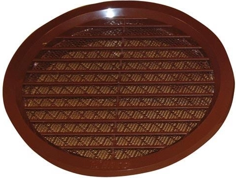 Lüftungsgitter mit Netz, Durchmesser 125 mm, braun
