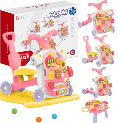 Woopie Kinder Lauflernwagen 5-in-1 Multifunktional Rosa 1+