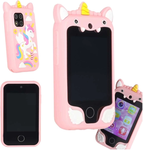 Kinder-Touchscreen-Smartphone mit Kamera und 8GB microSD – rosa Einhorn