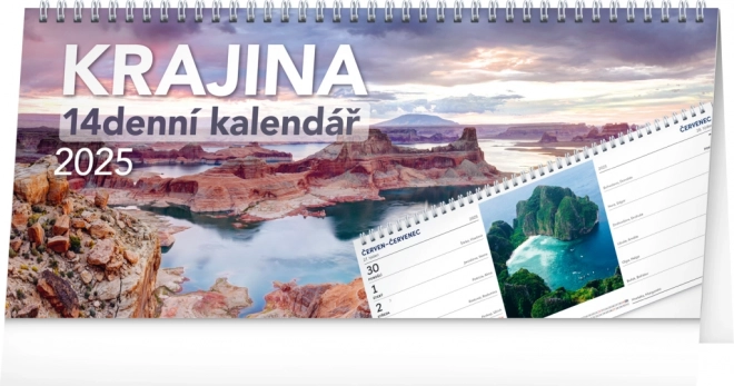 Tischkalender Landschaft 2025 - 14-tägig