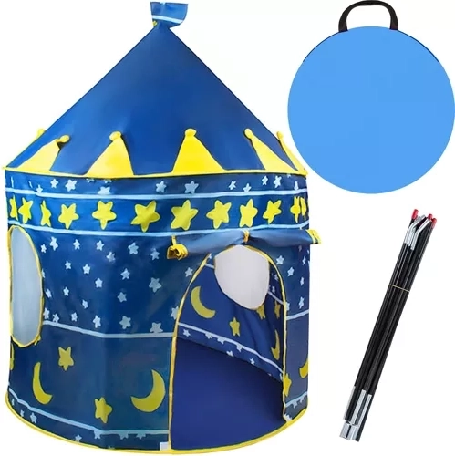 Kinderzelt – blaue Burg für Zuhause und Garten