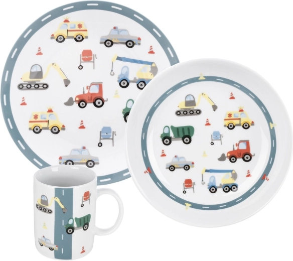 Set kinderspezifischer Portionsteller Autos (3 Stk.)