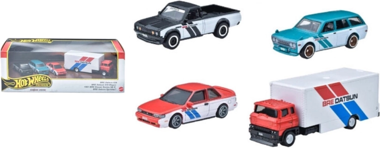 Hot Wheels Premium-Set mit 4 Fahrzeugen BRE Datsun