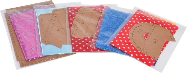 Vorgeschnittene Stoffe und Papierschnittmuster