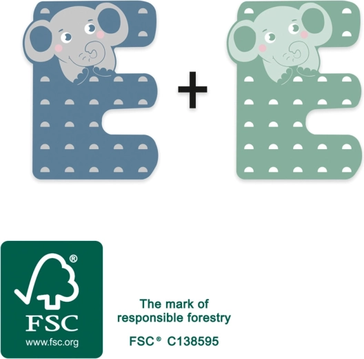 Small foot Holzbuchstabe E mit Elefant – 1 Stück
