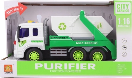 Auto mit Container und Geräusch- und Lichteffekten