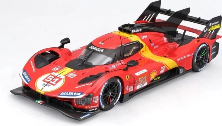 Zusammenbaubarer Modellbausatz Bburago 1:24 Ferrari Racing 499P LMH 2023 - Sieger 24h Le Mans