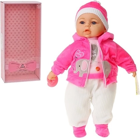 Sprechende Babypuppe 45 cm mit polnischen Geräuschen und Schnuller