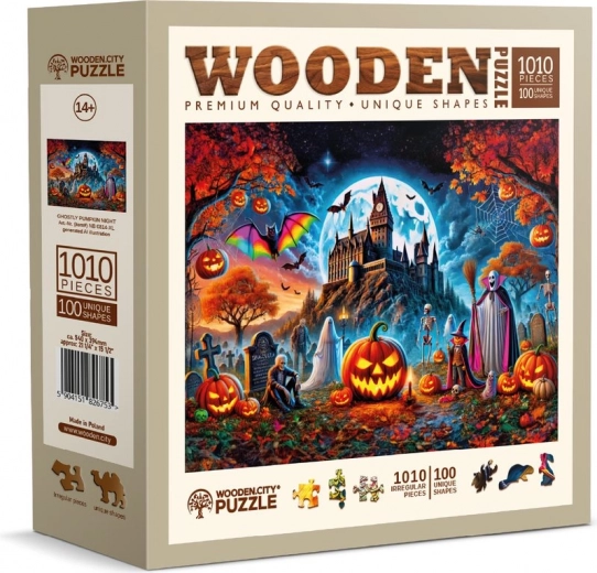 Wooden City Holzpuzzle Halloween-Kürbis, 1010 Teile