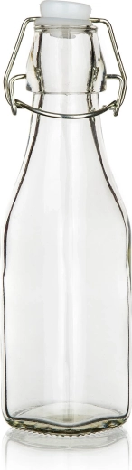 Glasflasche YARA mit Bügelverschluss 240 ml, eckig