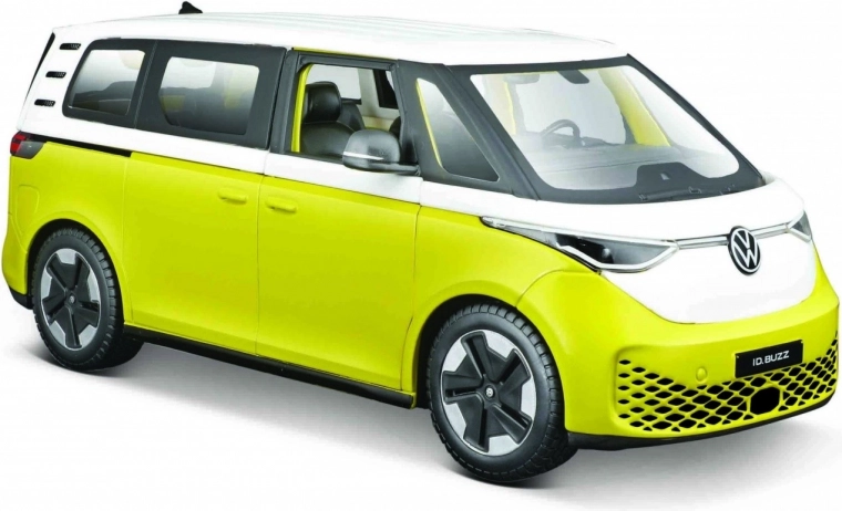 Modell des Metallautos Volkswagen 2023 ID. Buzz Gelb 1:24