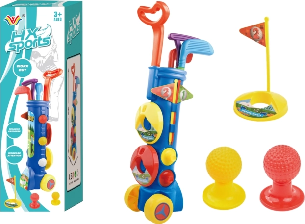 Kinder-Minigolf-Set mit Wagen und Zubehör