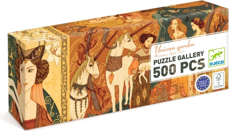 Djeco Puzzle Märchengarten mit Einhörnern, 500 Teile