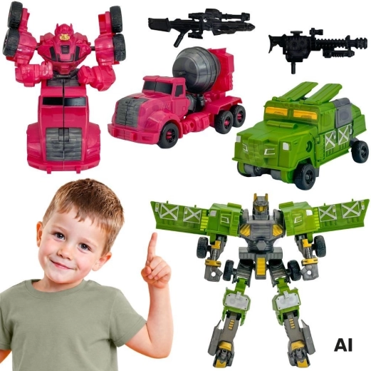 Woopie Transformationsroboter 4-in-1-Kampffahrzeuge