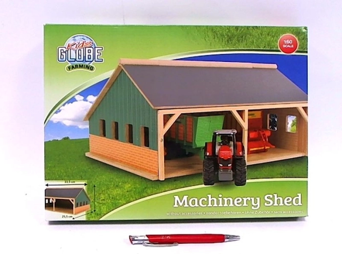 Kids Globe Farming Holzgarage für vier Traktoren 1:50