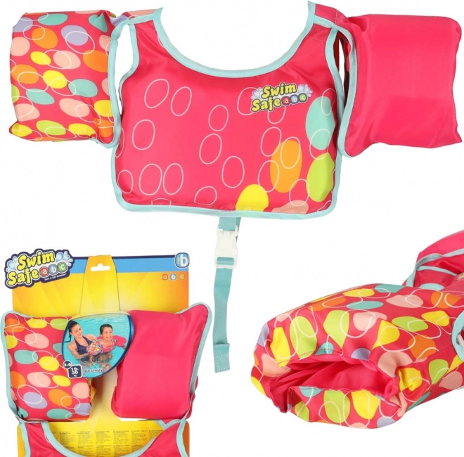 Rosa Kinder-Schwimmweste mit Flügeln Bestway 3-6 Jahre, 19-30 kg