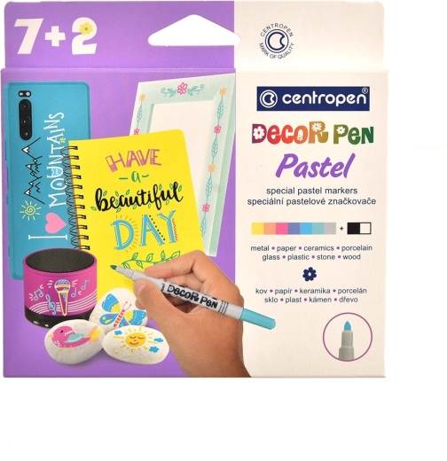 Pastellmarker für Glas, Kunststoff, Keramik und Stein (Set 9 Stk.)