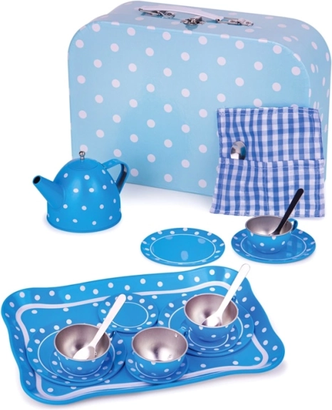 Blaues gepunktetes Teeset BIGJIGS TOYS