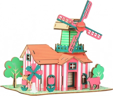 Woodcraft Holz-3D-Puzzle Tulpenranch