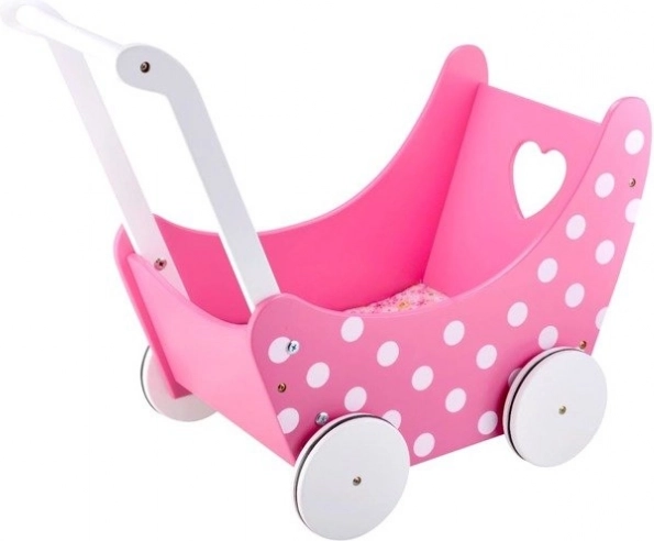Holzpuppenwagen rosa