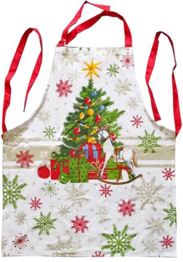 Weihnachtliche Küchenschürze TORO aus Baumwolle 65 × 80 cm