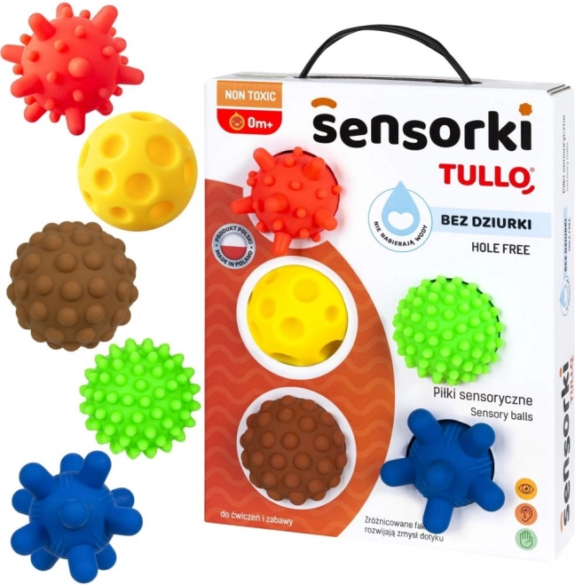 Tullo bunte sensorische Bälle für Kinder 5 Stk.