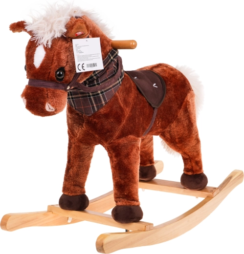 Schaukel-Einhorn für Kinder 24+ Monate mit Holzgriffen und Soundeffekten – Braun