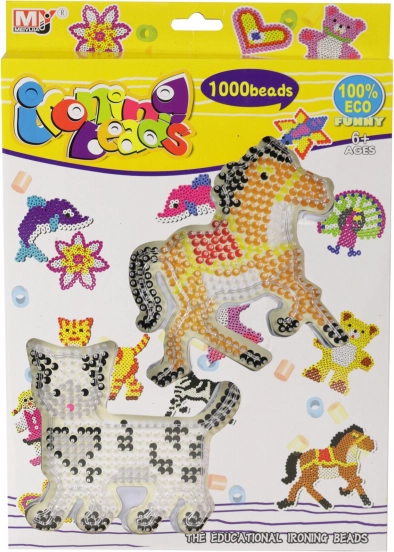 Bügelperlen – Set mit 1000 Stück und Vorlagen