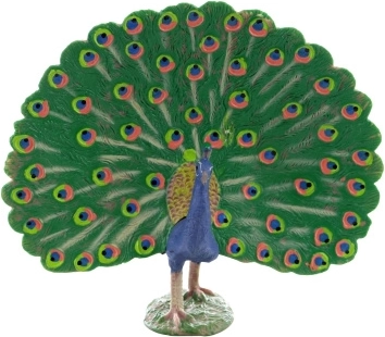 Kunststoff-Pfau Figur 11 × 11 × 5 cm
