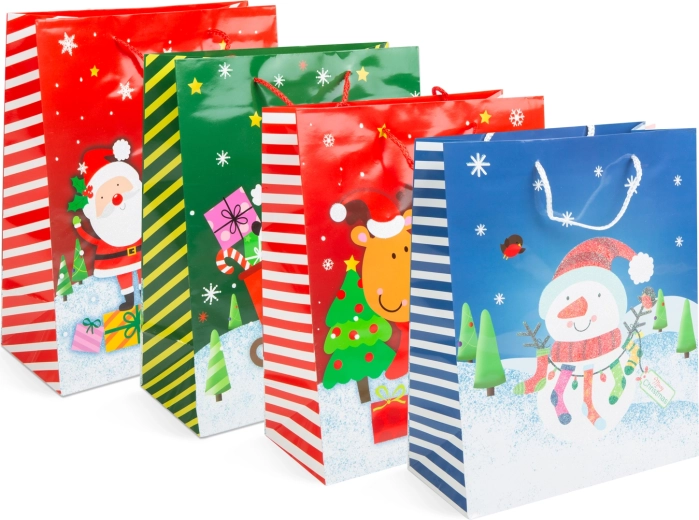 Weihnachtliche Geschenktüte für eine Flasche – 1 Stück