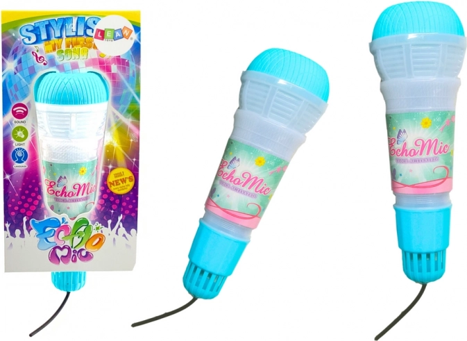 Kinder-Mikrofon mit Echoeffekt und Lichtern (rosa oder blau)