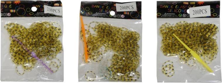 Set mit Gummibändern im Leopardenmuster – 200 Stück