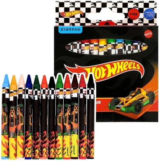 Wachsmalstifte Hot Wheels Black, 12 Farben