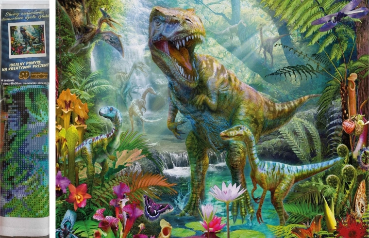 Diamantmalerei – Dinosaurierwelt 30 × 40 cm