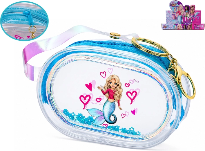 Holografische Kinder-Geldbörse Mermaid Stars 8,5 cm