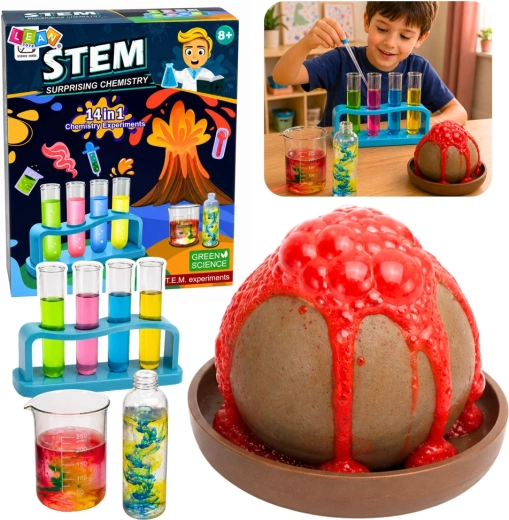 Lernset „Kleiner Chemiker“ – 14 Experimente inklusive Vulkan