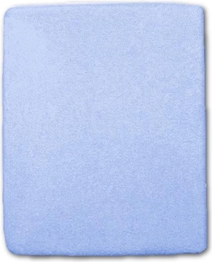 Blaues Frottee-Spannbettlaken für das Babybett