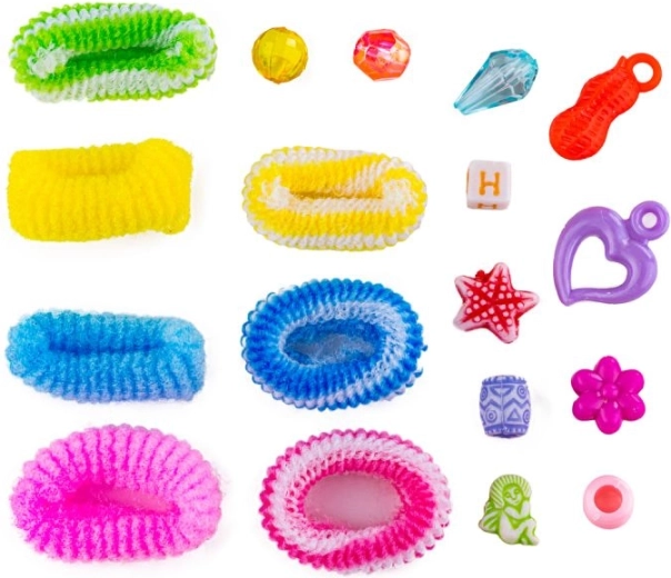 Haarschmuck dank der beiliegenden Haargummis